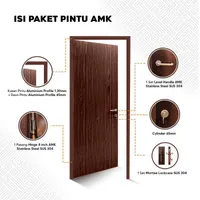 PINTU ALUMINIUM SOLID | PINTU ALUMINIUM SOLID GREY OAK 90 X 215 CM