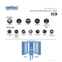 ELECTRONIC LOCK DEKKSON | ELECTRONIC LOCK DEKKSON ELC 9318 MF PASS BT (R) W37 TTLOCK BLACK