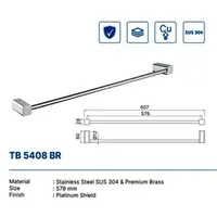 Towel Bar | TOWEL BAR SINGLE DEKKSON TB 5408 BR  CP