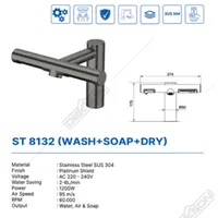 SENSOR COLD TAP | SENSOR COLD TAP 3IN1 SUS 304 DEKKSON ST 8132 (WASH+SOAP+DRY) BK