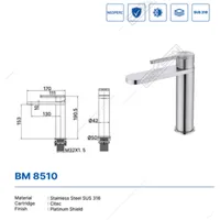 BASIN MIXER | BASIN MIXER SUS 316 DEKKSON BM 8510 SSS