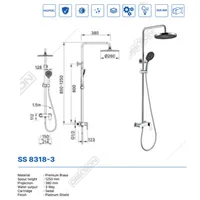 SHOWER SET | SHOWER SET 3 FUNCTION DEKKSON SS 8318-3  CP