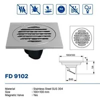 FLOOR DRAIN | FLOOR DRAIN SUS 304 DEKKSON FD 9102  GUN GREY