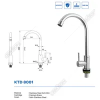 KITCHEN TAP DECK | KITCHEN TAP DECK SUS 304 DEKKSON KTD 8001  SSS