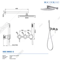 SHOWER SET CONCEALED | SHOWER SET CONCEALED 2 FUNCTION SUS 316 DEKKSON SSC 8692-2 SSS