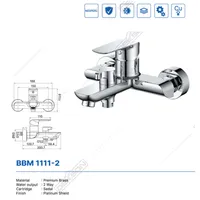 SHOWER BATHTUB MIXER | SHOWER BATHTUB MIXER 2 FUNCTION DEKKSON BBM 1111-2  CP