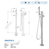 SHOWER SET | SHOWER SET BATHUB 2 FUNCTION SUS 316 DEKKSON SSB 8729-2 SSS