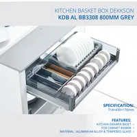 KITCHEN BASKET BOX DEKKSON KDB AL BB3308 800MM GREY