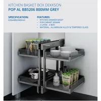 KITCHEN BASKET BOX DEKKSON POP AL BB5206 800MM GREY (2)