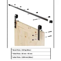 SLIDING RAIL BARN DOOR DEKKSON SR 8150 2,4M BLACK