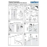 SLIDING RAIL FOR ALUMINIUM , WOOD & STEEL DOOR | SLIDING RAIL BARN DOOR DEKKSON SR 8150 2,4M BLACK