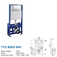 TOILET TANK CONCEALED | TOILET TANK CONCEALED DEKKSON TTC 8002 WH