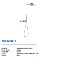 SHOWER SET CONCEALED | SHOWER SET CONCEALED 2 FUNCTION SUS 316 DEKKSON SSC 8692-2 MB PVD