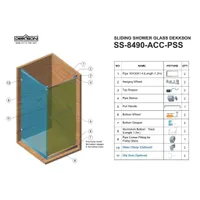 SLIDING DOOR | SLIDING SHOWER GLASS DEKKSON SS8490 ACC PSS + TRACK 1.2M PSS + SS8490 HANDLE PSS