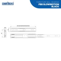 FURNITURE SLIDING ACCESSORIES | FURNITURE BALL BEARING DEKKSON FBB 300MM SLOWMOTION BLACK