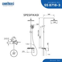 SHOWER SET | SHOWER SET 3 FUNCTION DEKKSON SS 8718-3  MB