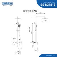 SHOWER SET | SHOWER SET 3 FUNCTION DEKKSON SS 8318-3  CP