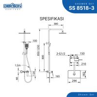SHOWER SET | SHOWER SET 3 FUNCTION DEKKSON SS 8518-3  CP