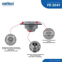 FLOOR DRAIN | FLOOR DRAIN SUS 304 DEKKSON FD 3041 PSS