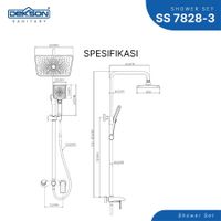 SHOWER SET | SHOWER SET 3 FUNCTION DEKKSON SS 7828-3  MB