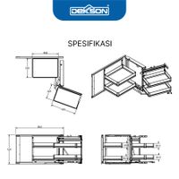 KITCHEN BASKET BOX | KITCHEN BASKET BOX DEKKSON KDB AL BB5114 900MM-1000MM GREY (2)