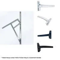 PAKET | PAKET FRICTION STAY TC 430 - 18"  + CASEMENT HANDLE TC 428 ( BK / WH )