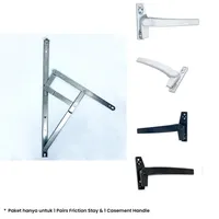 PAKET FRICTION STAY TC 430 - 16"  + CASEMENT HANDLE TC 428 ( BK / WH )