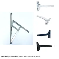 PAKET FRICTION STAY TC 430 - 14"  + CASEMENT HANDLE TC 428 ( BK / WH )