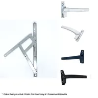 PAKET FRICTION STAY TC 430 - 12"  + CASEMENT HANDLE TC 428 ( BK / WH )