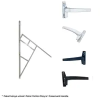 PAKET FRICTION STAY DEKKSON FS S/S- 36"  + CASEMENT HANDLE TC 428 ( BK / WH )
