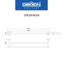 Towel Bar | TOWEL BAR DOUBLE SUS 304 DEKKSON TB 3309 MB